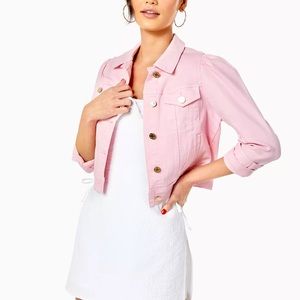 Lilly Pulitzer nwt Laylani denim calla lilly pink jacket small